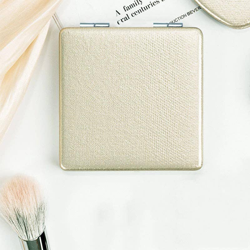 Dipped Shop - Vente Miroir de maquillage - Mini miroir de maquillage pliable en cuir PU DP25F4094