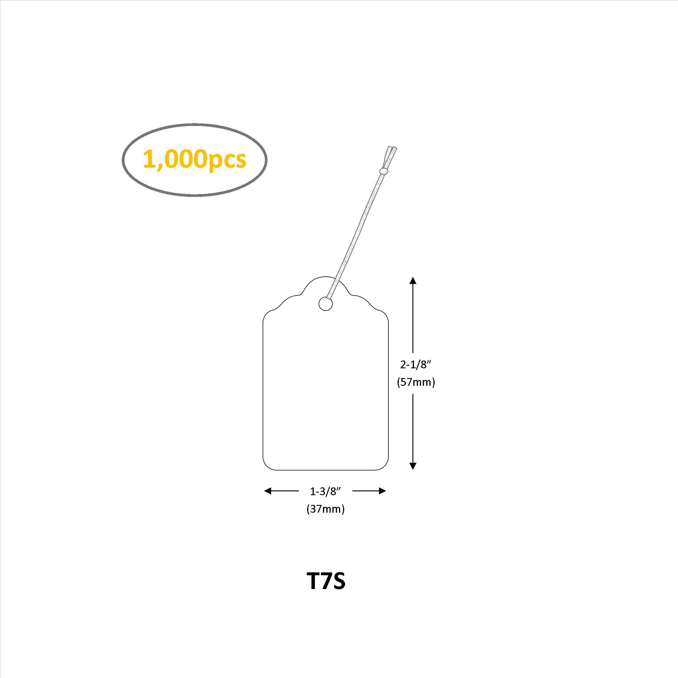 Suburban Sales – Engroshandel Gaveetiket – Strung papirmærker med flæsekant øverst - hvide, 1000 stk.3