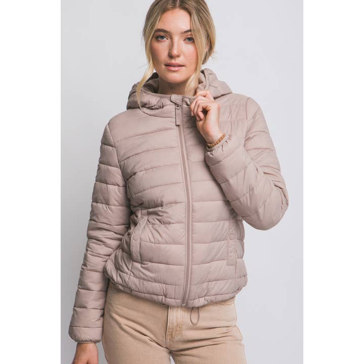 Hooded Lightweight Puffer Jacket for wholesale by HiteJeans