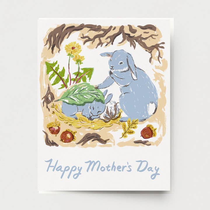 Mother's Day Rabbits Card for wholesale by Ingrid Press