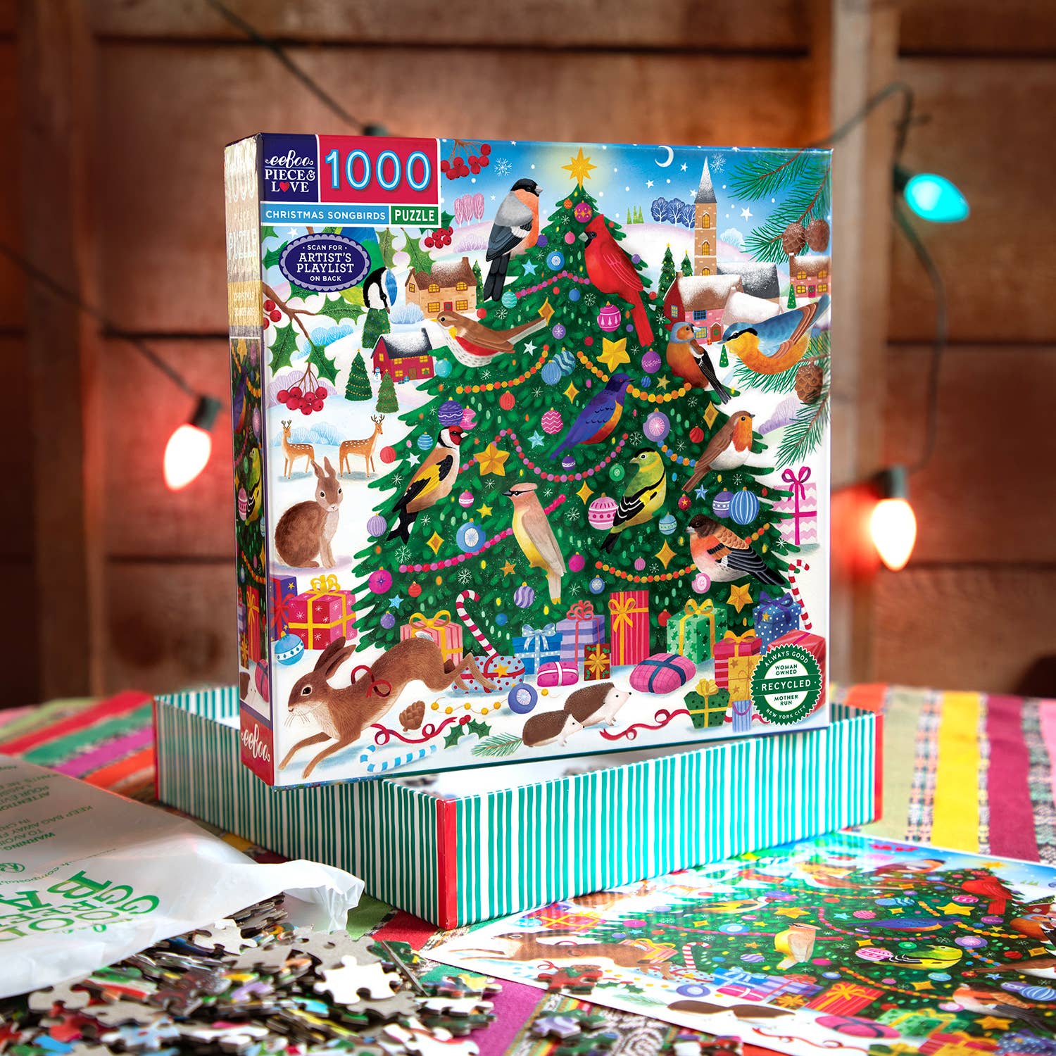 eeBoo - Wholesale Puzzle - Adult - Puzzle 1000 pcs - Christmas Songbirds2