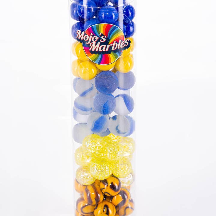 Medley Mix knikkers Fizz Banger voor wholesale door Mojo's Marbles