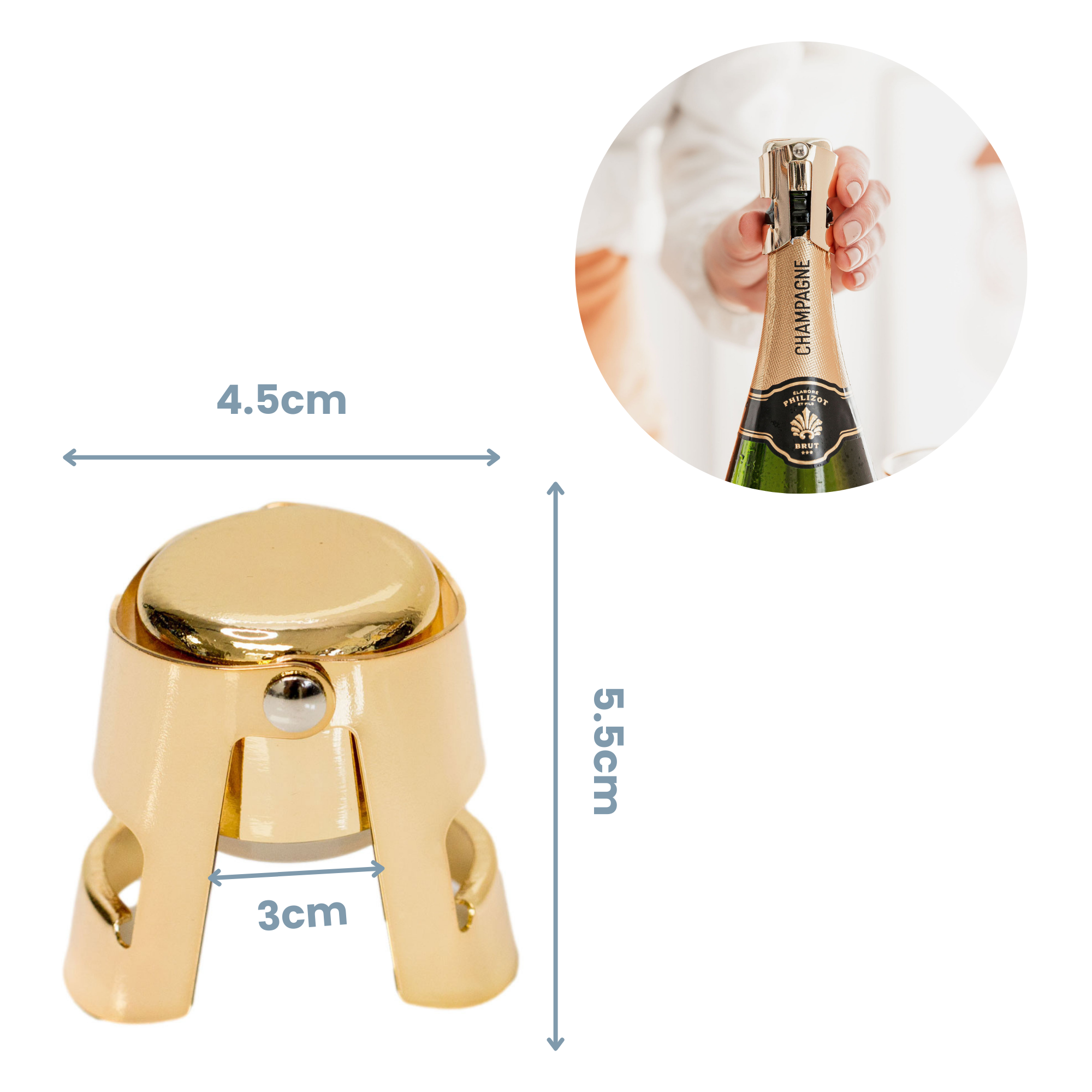 UBERSTAR – wholesale Wine stopper – Champagne Stopper - Gold6