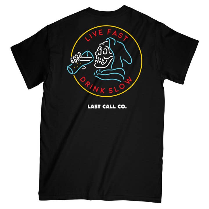 BLACK Last Call Co. CLASSICS Drink Slow T-shirt for wholesale on Faire