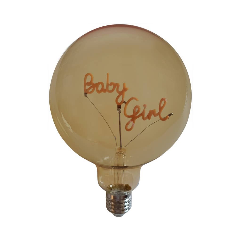Opjet Paris - Venta al por mayor Bombilla/disco de luz - Bombilla LED Opjet Paris con motivo 'Baby Girl', base E27, ámbar, 12,5 cm de diámetro, 18 cm de alto1