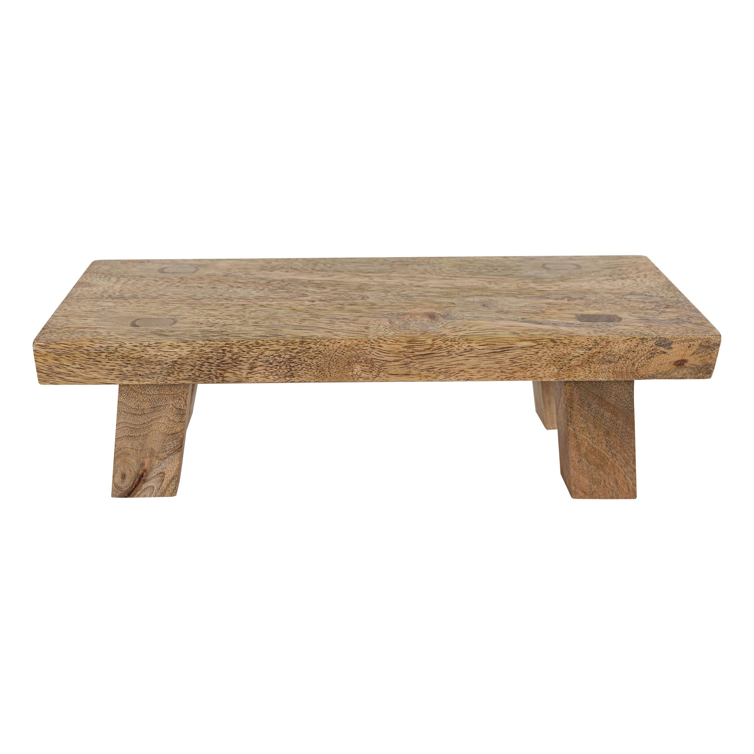 Foreside Home & Garden - Wholesale Decorative Tray - Hazel Footed Stool Mango Wood Farmhouse Riser1