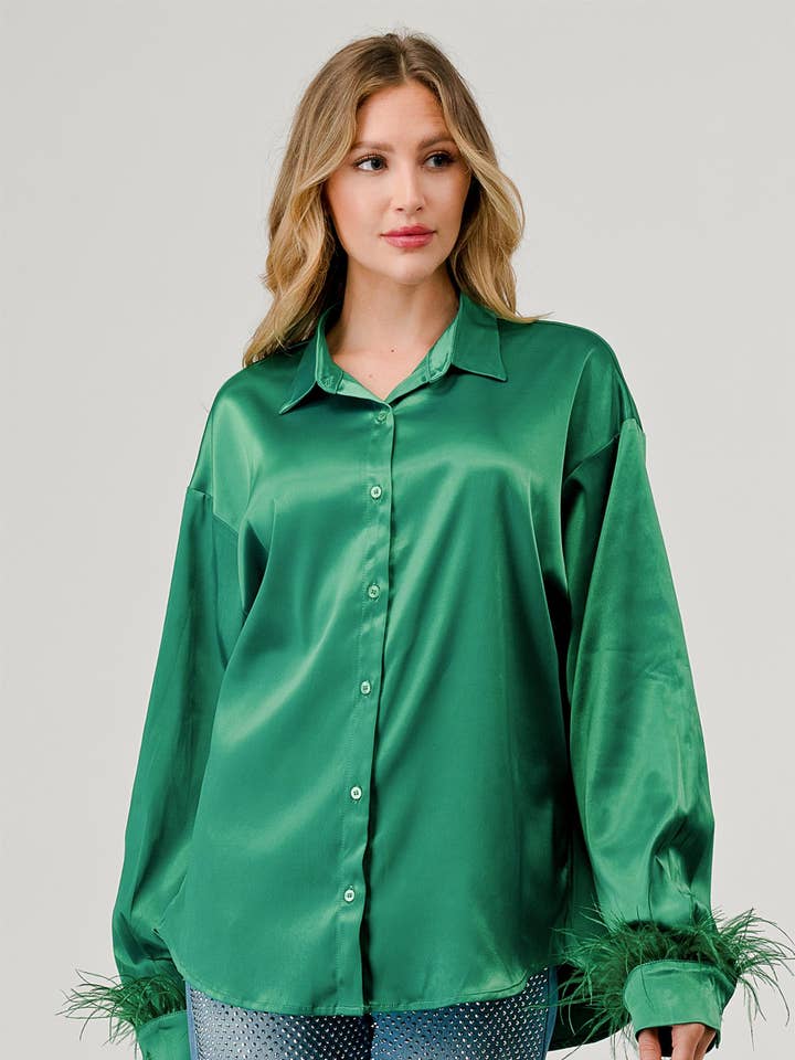 Extra grote satijnen top met knoopsluiting: ST50227 voor wholesale door GeeGee x Lovelo