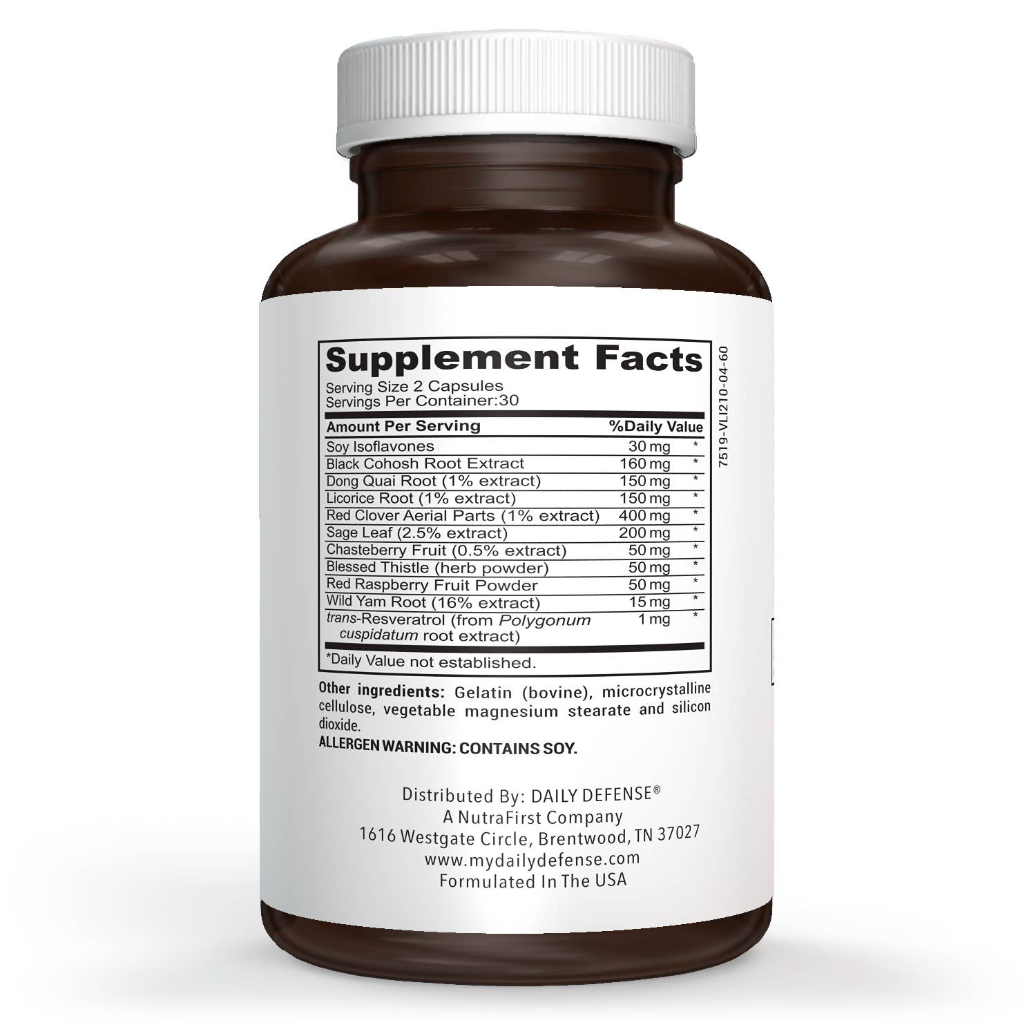 DAILY DEFENSE - Wholesale Oral Supplement/Vitamin - MENOPAUSE SUPPORT Hormone Balance Formula For Women1