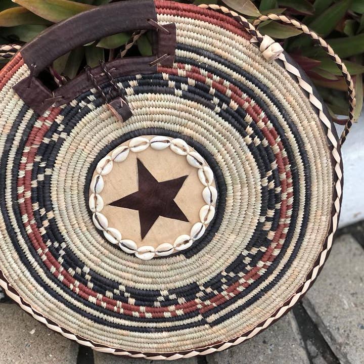 Elimicah - Wholesale Top Handle Bag - Women's - Flat Bottom/Round Top/Burkina Faso Purse/ Burkina Raffia Bag