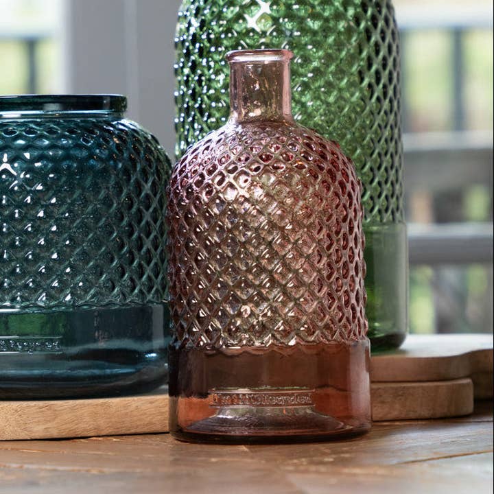 Jarapa – Großhandel Vasen – Recycelte Glas-Diamant-Flaschenvase 28 cm10