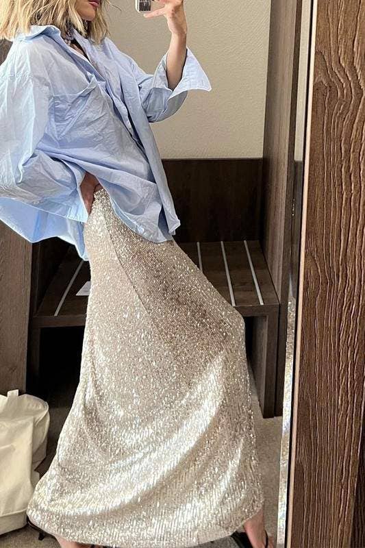 Queen Fashion - Wholesale Skirt - Women's - sequins long skirt17