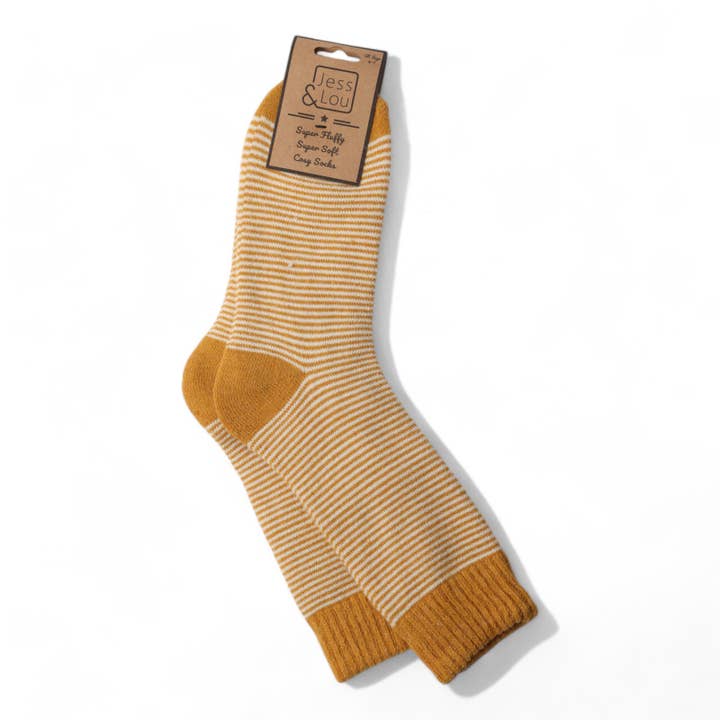Stripe Ribbed Gold Socks SL149 for wholesale by Jess & Lou