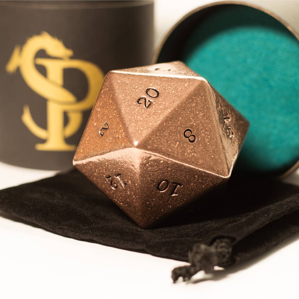 Shire Post Mint - Wholesale Dice - Metal Dice - Copper Hand Numbered D20 - 2" - 1.44 lb3