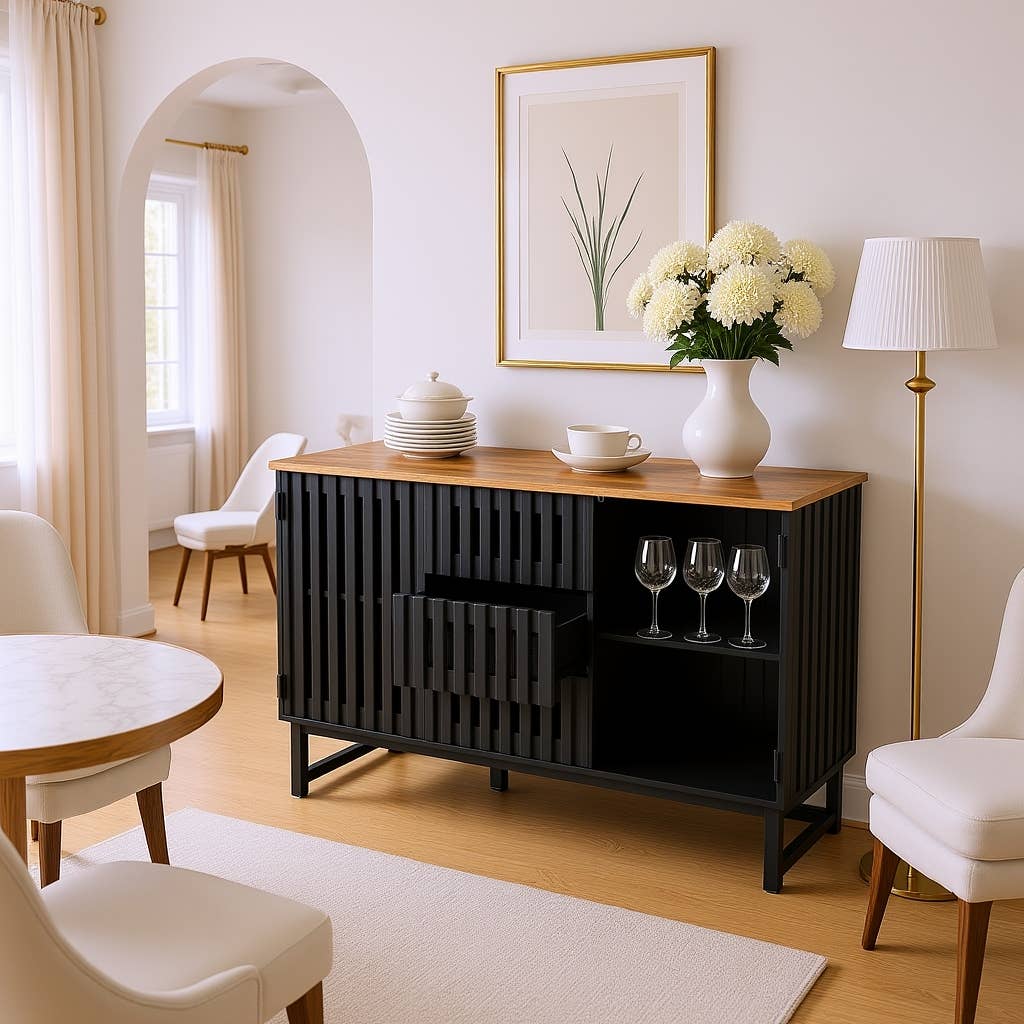 HOMYCASA DESIGN INC - Wholesale Cabinet - Halloween & Fall Sideboard Cabinet with 3 Drawers 4 Shelves3