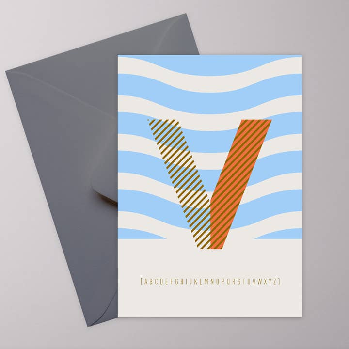 V Initial - postcard for wholesale by LAZY DAY paper