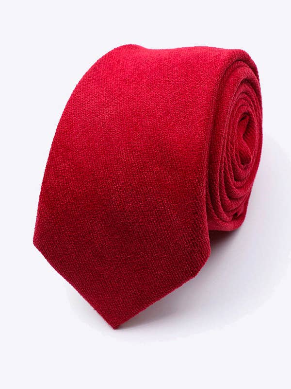 Red Tie No. 2 Men's Velvet Effect "Simon" for wholesale by Unipap's