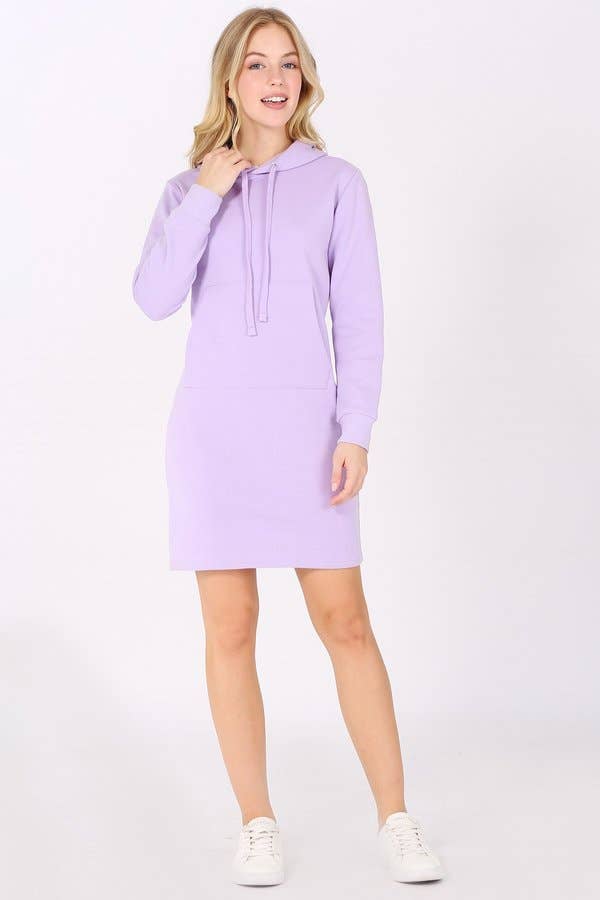 Color 5 - Vente Robe – femme - Robe-sweat à capuche à manches longues et doublure polaire uni9