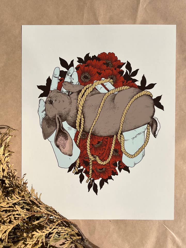 Kanin & Händer Print för wholesale av Tenderheart Studio