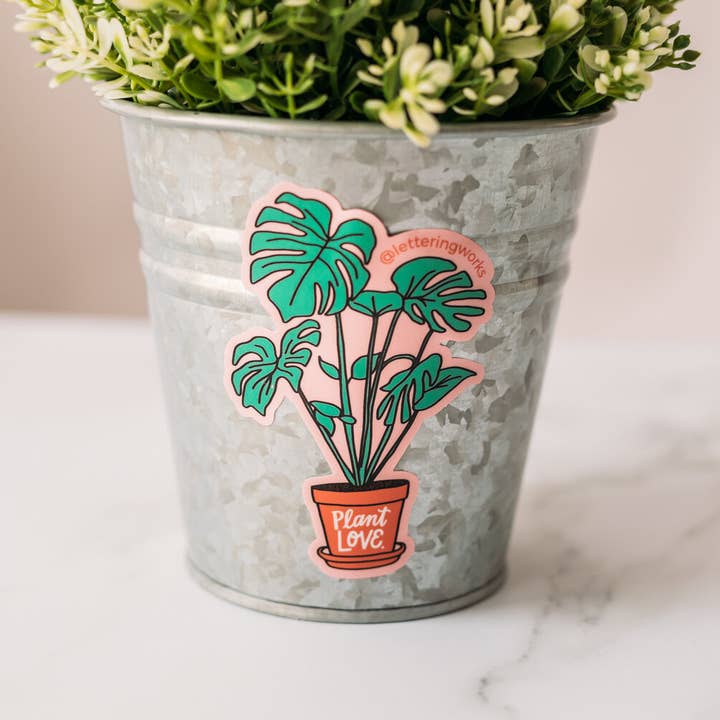 Lettering Works - Wholesale Sticker - Plant Love Plant Vinyl Sticker1
