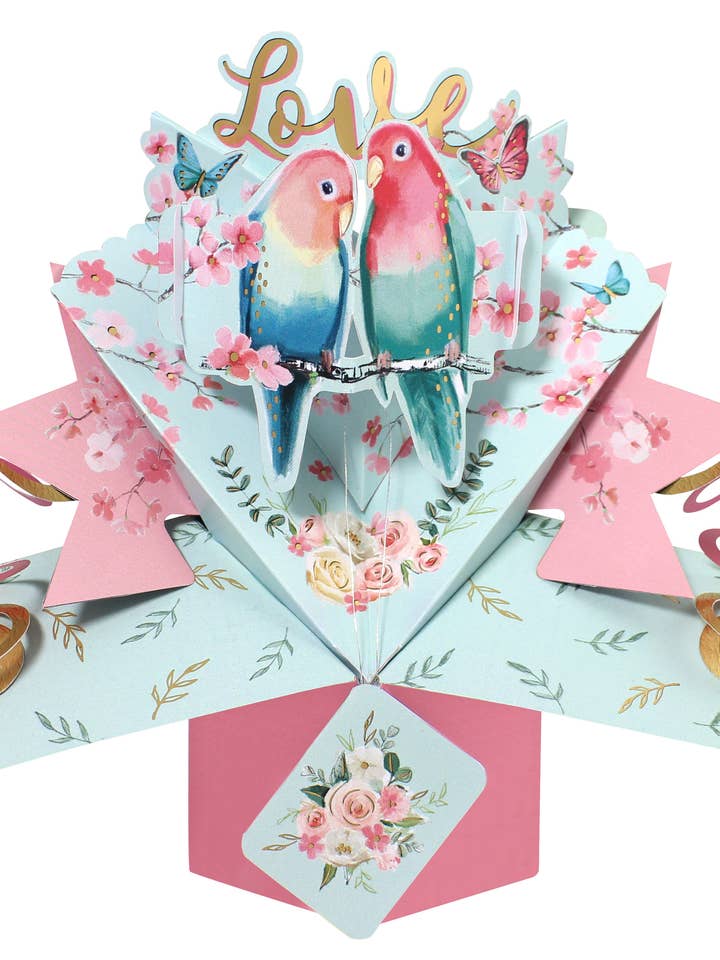 Love Birds - Pop-Up Greeting Card - Second Nature for wholesale by Second Nature Ltd