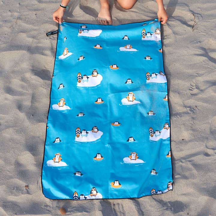 KYLIE CRAZY - Vendita all'ingrosso Telo mare - Asciugamano in microfibra PINGUINO, telo bagno divertente 70x140 cm0