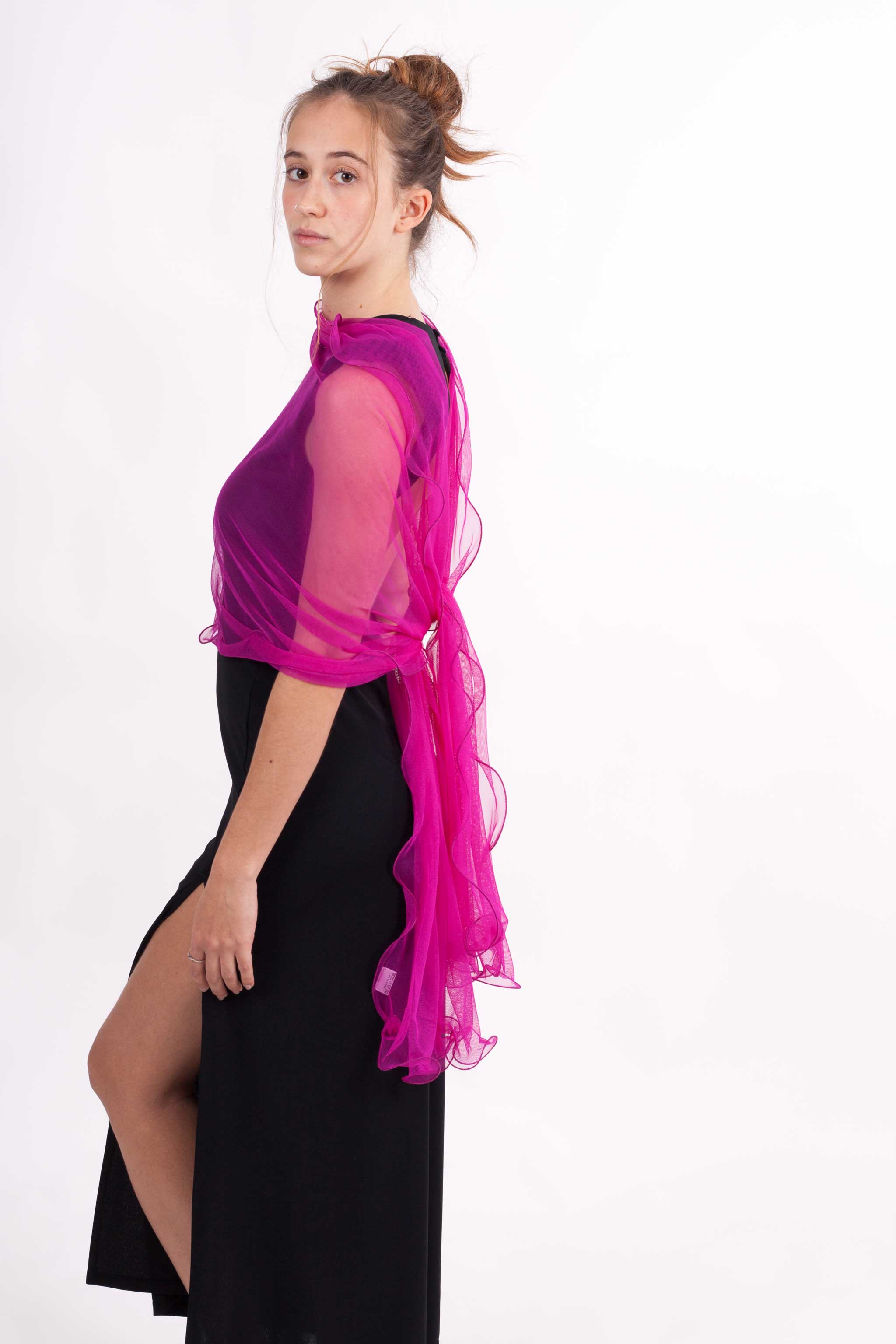 MR Complements - Vente Écharpe – femme - Châle en tulle grande taille aux bords ondulés53