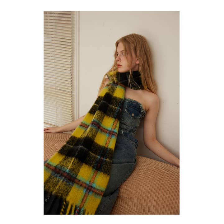 Sweetkama - Wholesale Scarf - Women's - Ladies Color Block Kint Tassel Scarves YN01410