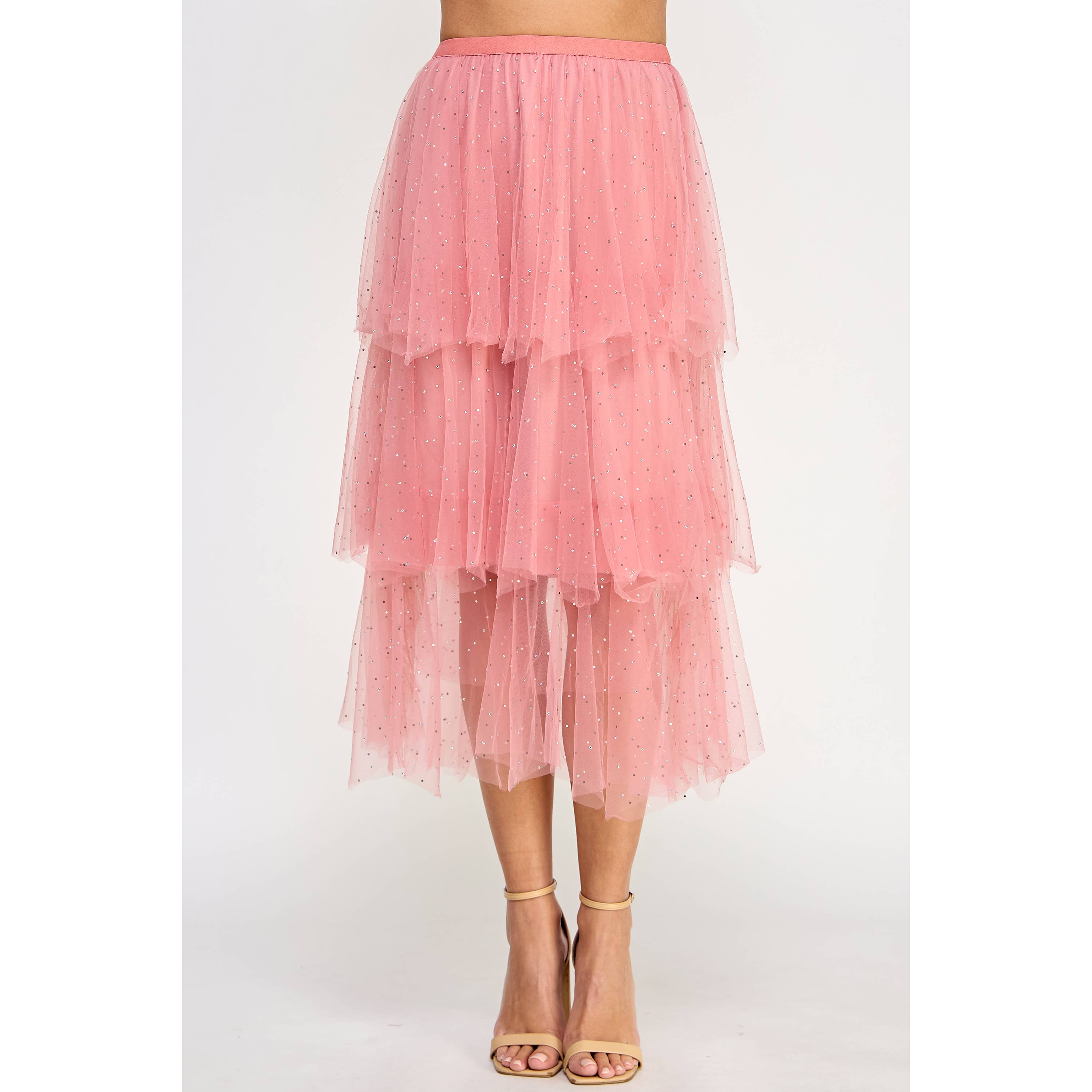 Strut & Bolt - Wholesale Rok - Dames - Midirok van tule met studs en strass9