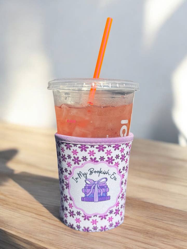 Purple Bookish Koozie for wholesale by Delonna designs