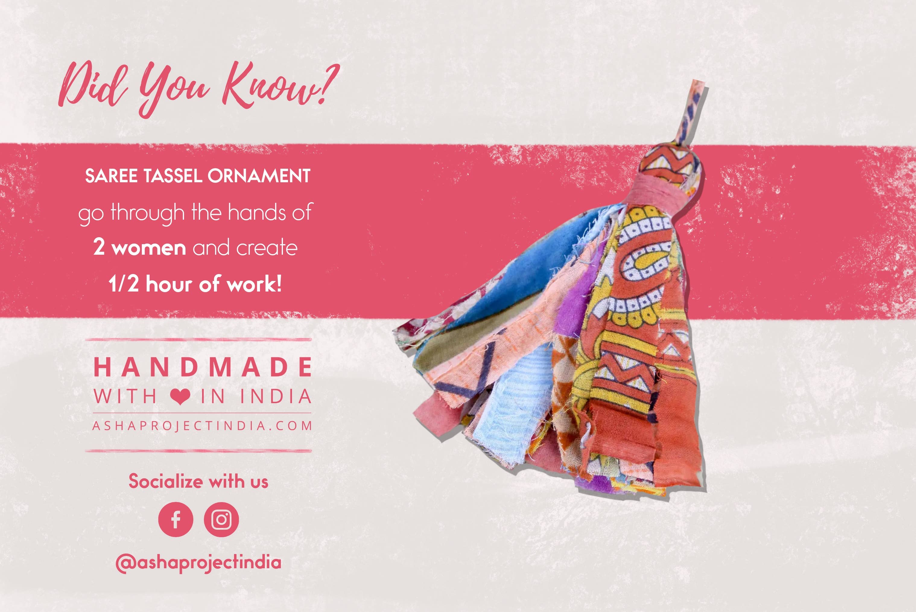 Asha Project - Wholesale Ornament - Saree Christmas Ornament | Tassel5