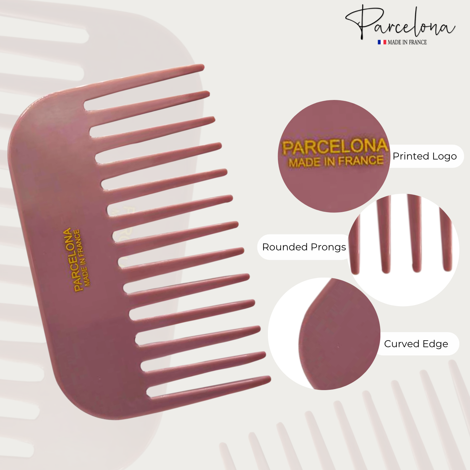 Parcelona - Wholesale Hair Brush/Comb - Parcelona Wide Tooth Comb Tropical Toucan Floral Print Comb for Thick Curly Hair4