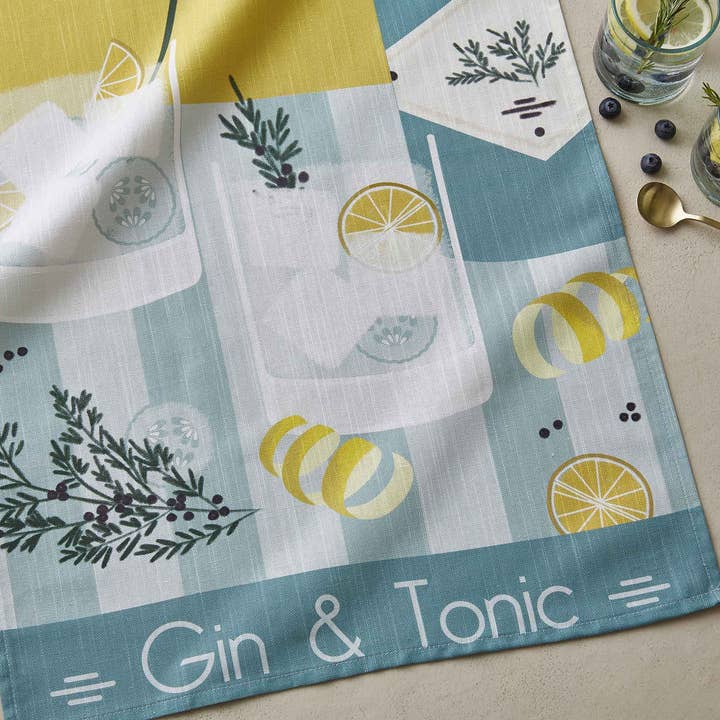 Maison Otto French Lifestyle Distribution - Wholesale Tea towel - Gin Tonic Linen Tea Towel By Coucke France 2