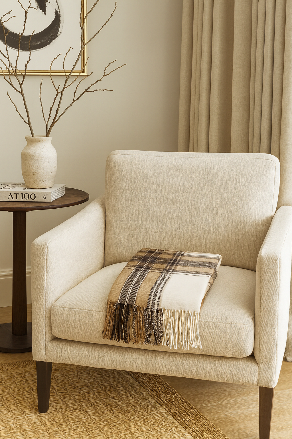 Fennco Styles - Vendita all'ingrosso Plaid - Coperta classica marrone con bordo a nappine in tartan da 50x60 pollici3