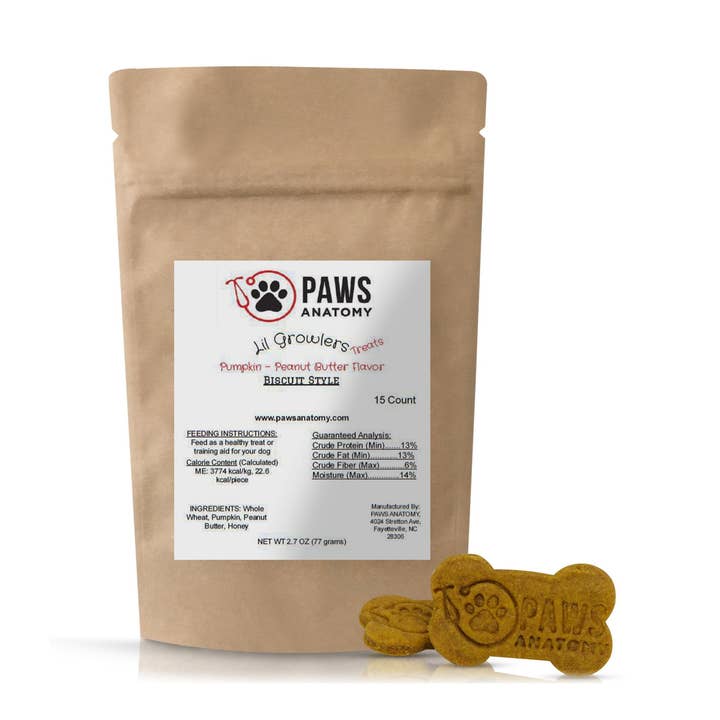 Biscotti Lil Growlers per la vendita all'ingrosso da parte di Paws Anatomy