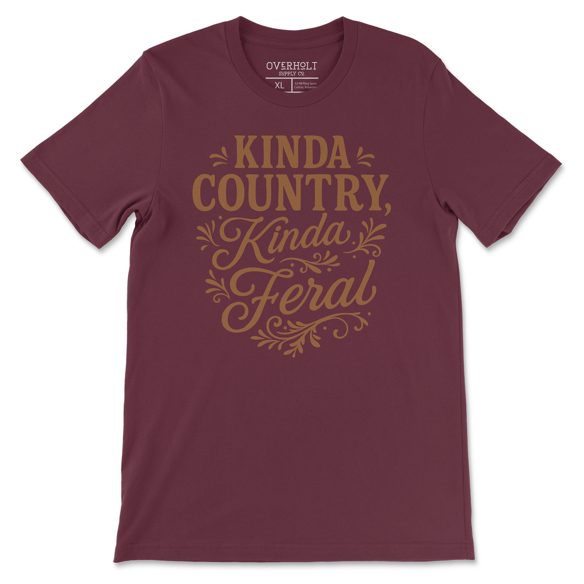 Overholt Supply Co. - Wholesale Screen Printed T-Shirt - Women's - OSC-106 – "Kinda Country, Kinda Feral" T-Shirt4