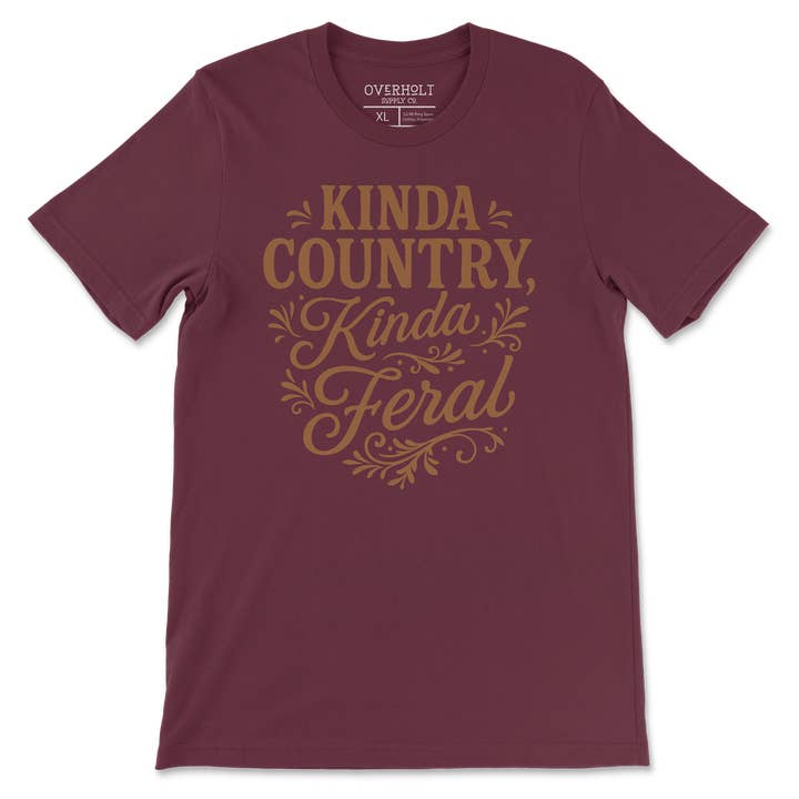 Overholt Supply Co. - Wholesale Screen Printed T-Shirt - Women's - OSC-106 – "Kinda Country, Kinda Feral" T-Shirt4