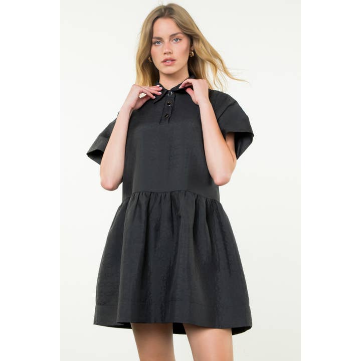 Short Sleeve Embroidered Pattern Dress for wholesale by THML