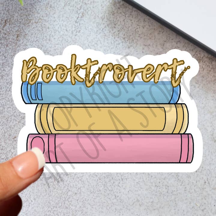 Booktrovert- Book Lover - Waterproof Sticker for wholesale by Art of a Story