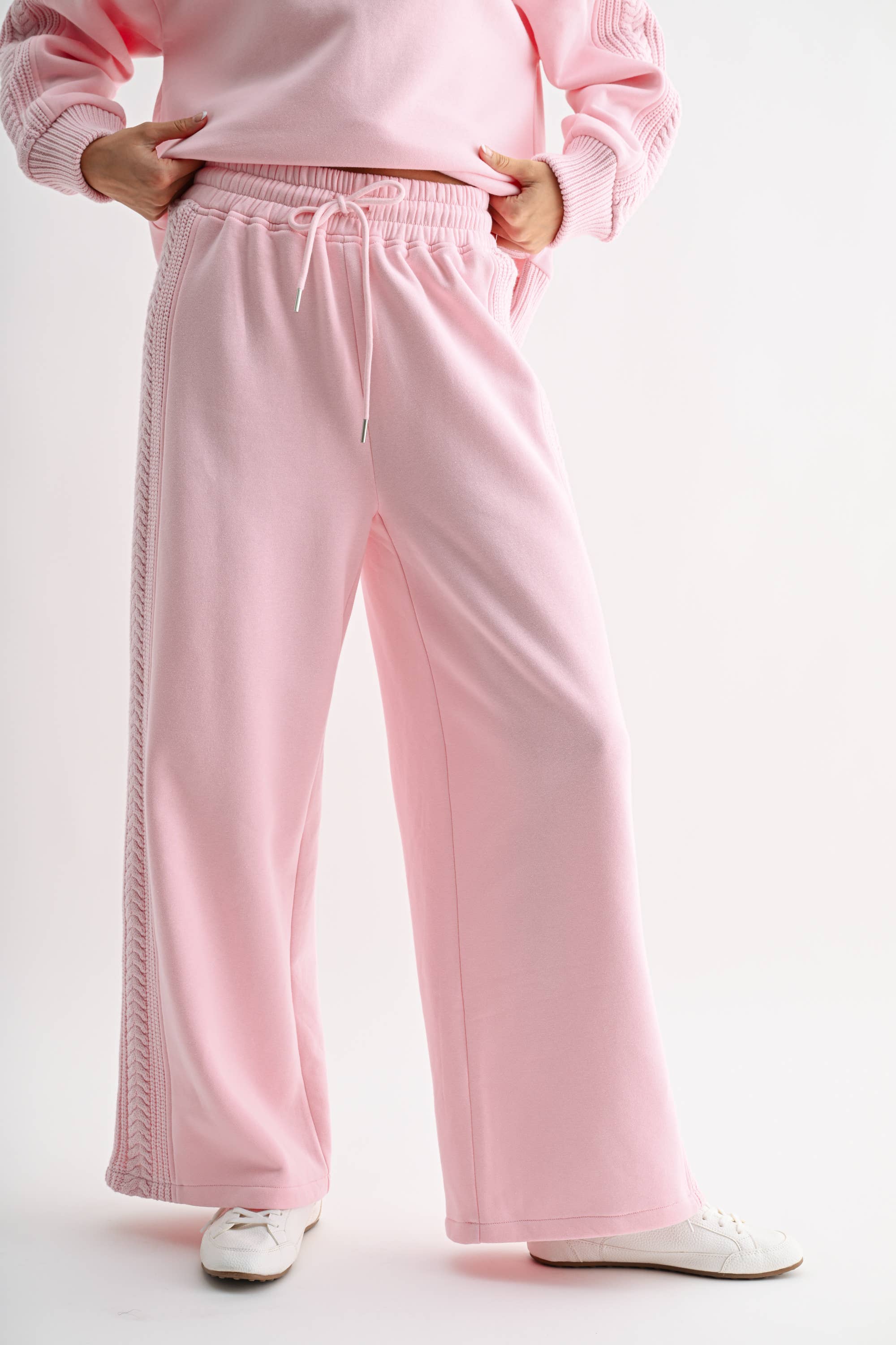 Camellia – wholesale Tops set – Women's – CS10248E CABLE KNIT TRIM OVERSIZED LOUNGE SET21