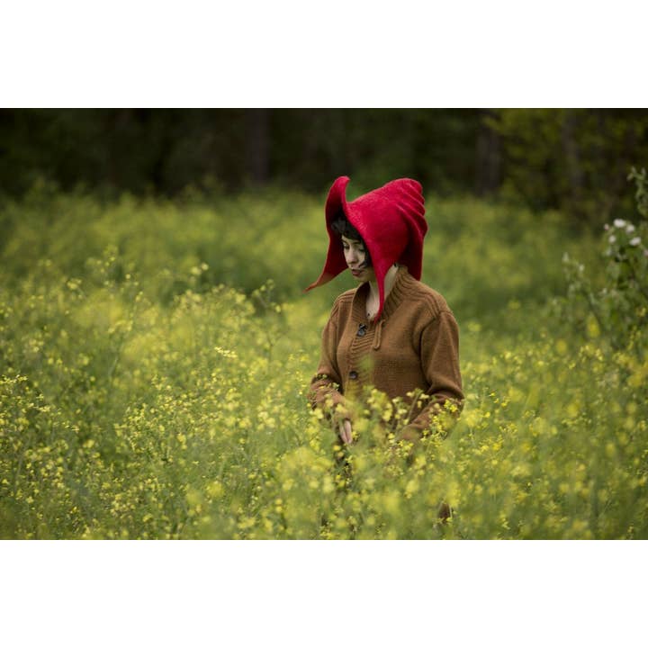 Unique Chic Red Winter Hat - Bold Trendy Gift for Her for wholesale by Feltthink