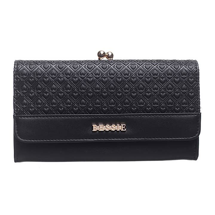 Bessie London – wholesale Wallet – Women's – TEXTURED CLASP LADY WALLET PURSE6