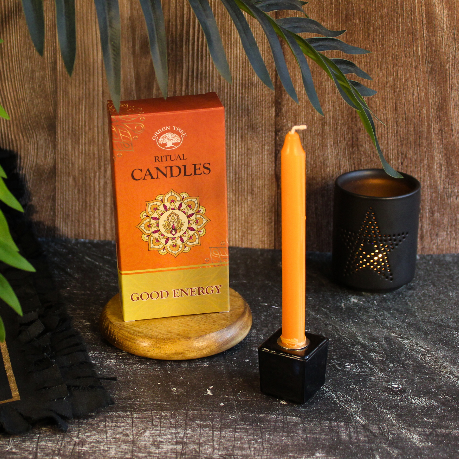 Green Tree - Vente Bougies/bougeoirs coniques - Bougies rituelles Green Tree Bonne Énergie - 10 bougies/paquet2
