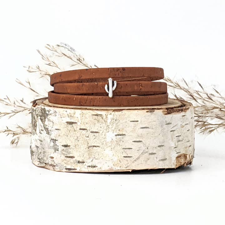 Cactus - Triple Wrap Cork Bracelet for wholesale by Elisabetta Studio