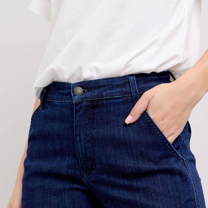 Watermelon Apparel - Wholesale Shorts - Women's - Judy Blue High Waist Dark Denim Trouser Shorts1