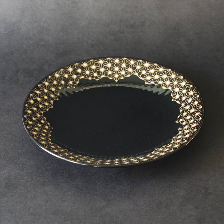 Mino ware Plate M - Asagara-tunagi for wholesale by HARMONY NIPPON