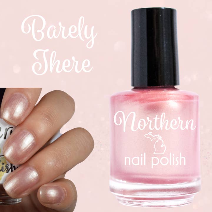 Barely There ~ Vernis à ongles Shimmering Sheer Toxin Free Vegan pour la vente par Northern Nail Polish