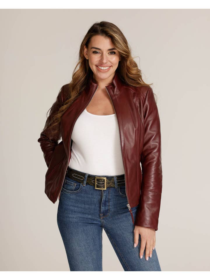 Amsterdam Heritage Leather Belts, Bags, Jackets & Apparel - Wholesale Leather Jacket - Women's - Chicago | Black and Creme Women's Leather Urban Jacket17