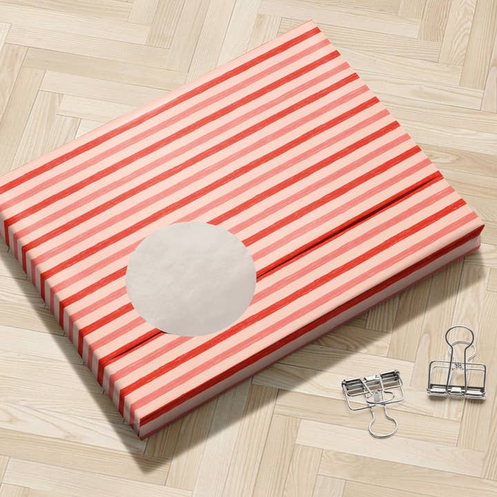 MagicMerchEmporium - Wholesale Wrapping Paper Roll - Red and Pink Striped Gift Wrap7