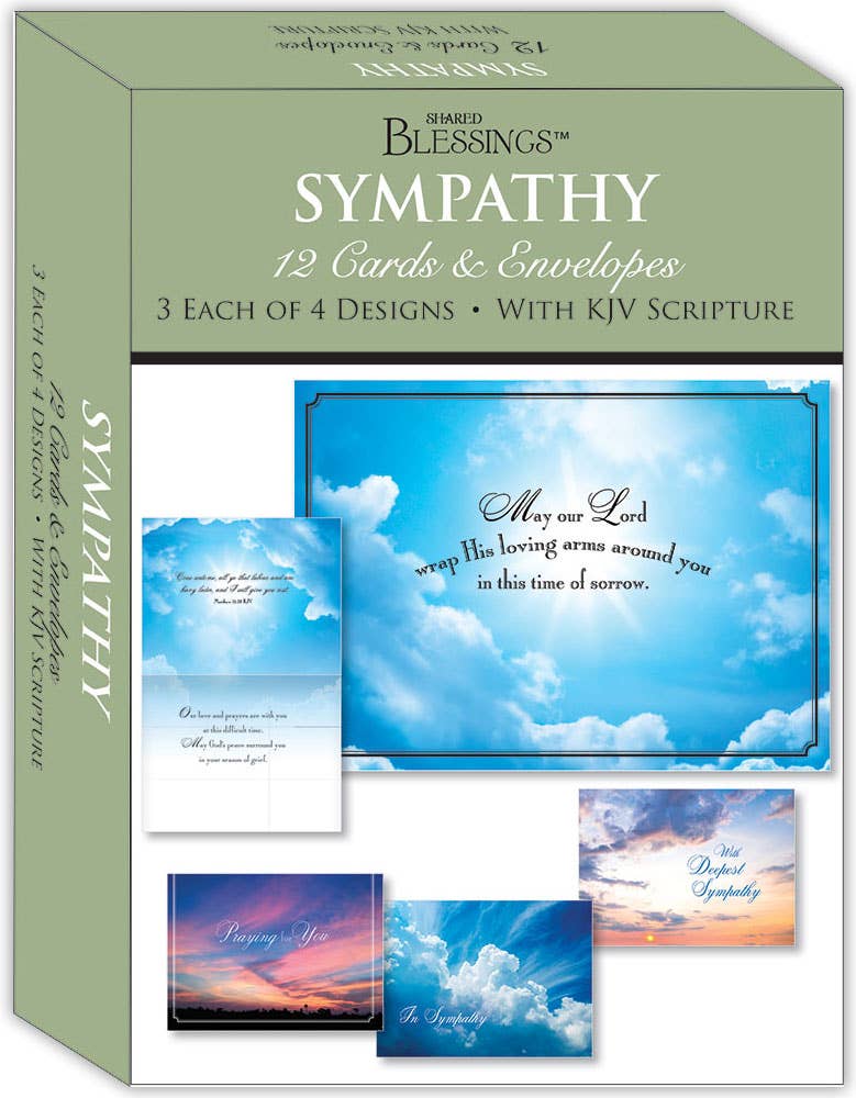 Crown Point Graphics - Vente Carte de condoléances - Nuages de sympathie dans le ciel - Cartes de condoléances en boîte1