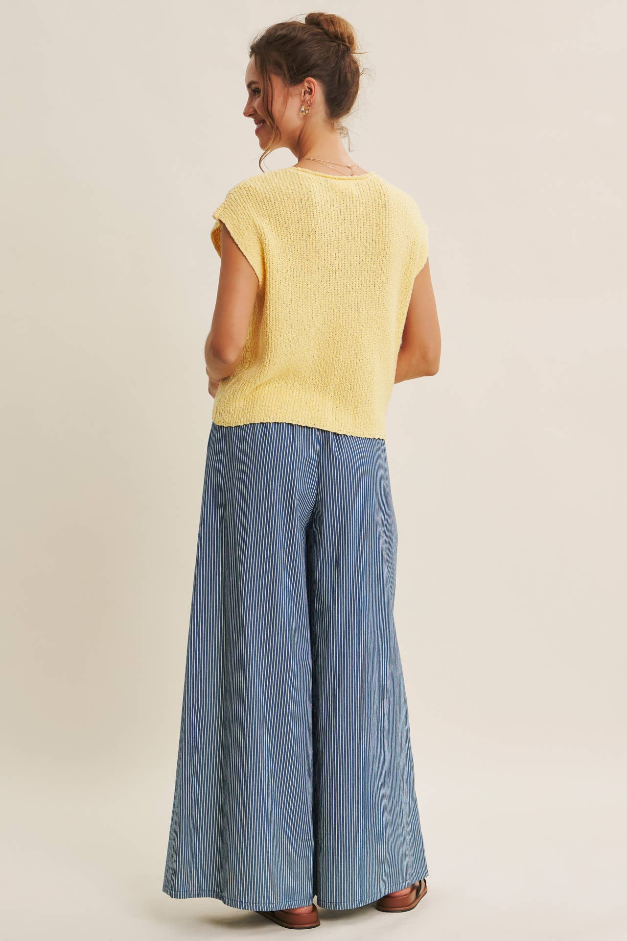 in february - Wholesale Knit Sweater - Women's - RELAXED FIT SLUB KNIT SWEATER TOP WITH SPLIT NECK16